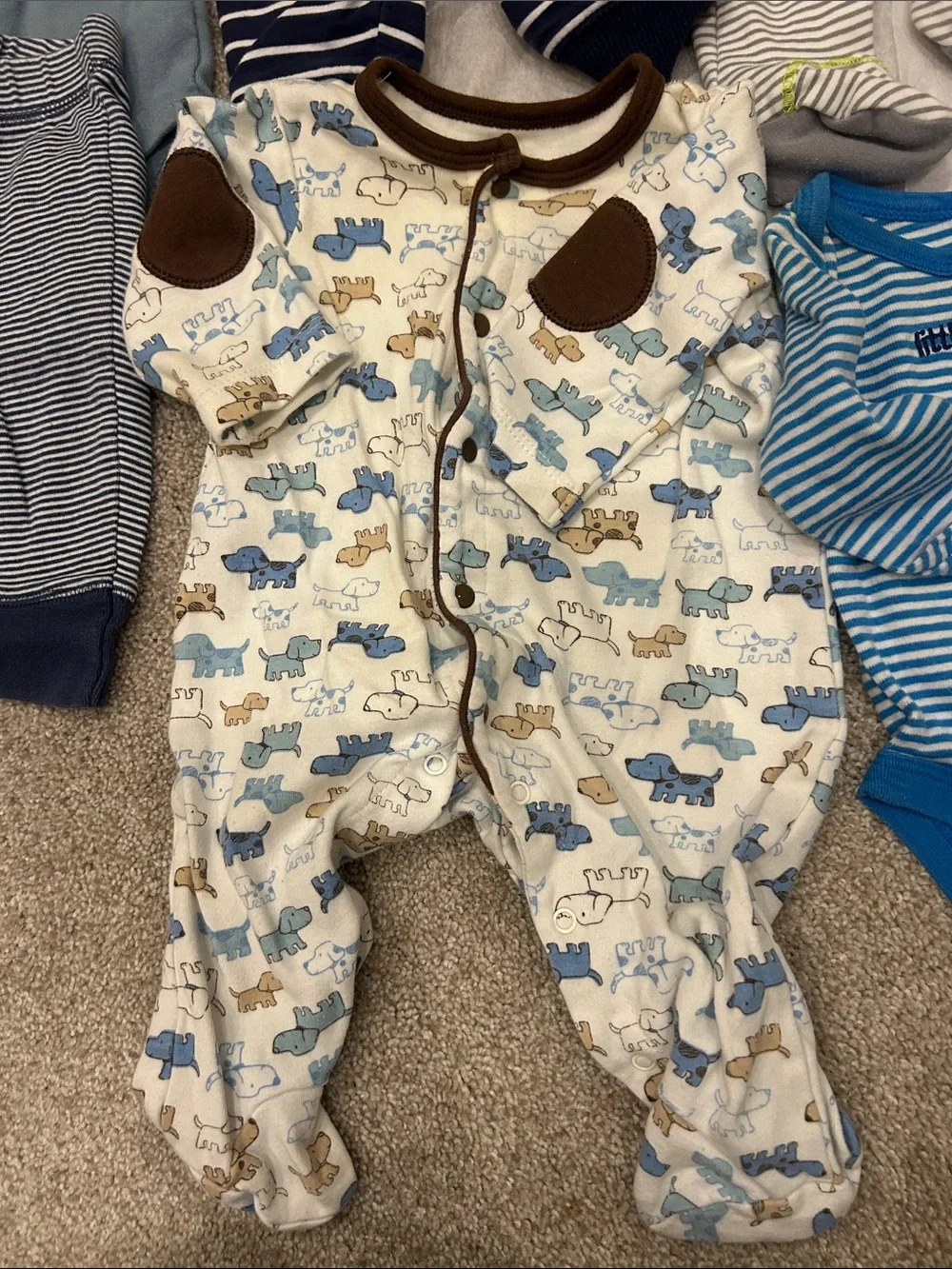 Carter's Baby Boys Multi-Color Mixed Outfit Bundle - Blue, Gray, White, Navy